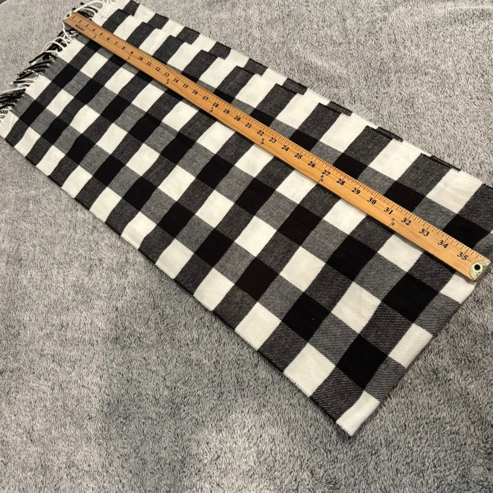 Buffalo Plaid Fringed Scarf OS Gingham Preppy Academia‎ Office Outdoor 20956